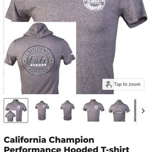 Performance hooded t-shirt.